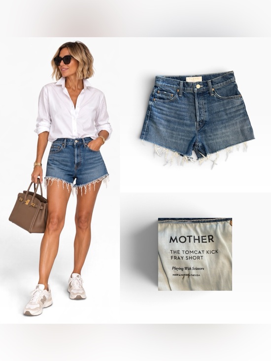 MOTHER Pants - Mother Tomkat Kick Fray Short - Size 24